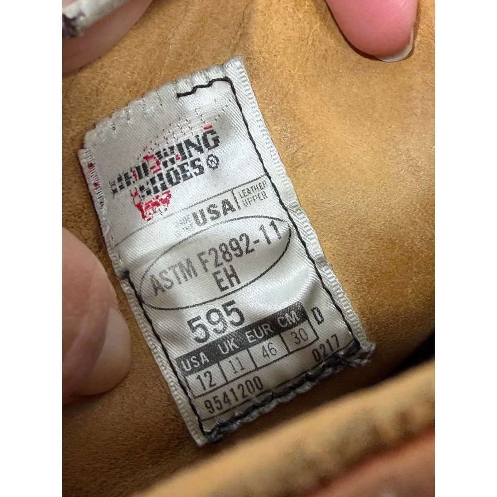 Red Wing 595‎ Mens Leather Chukka Boots Brown Soft Toe EH Rated Made in USA 12